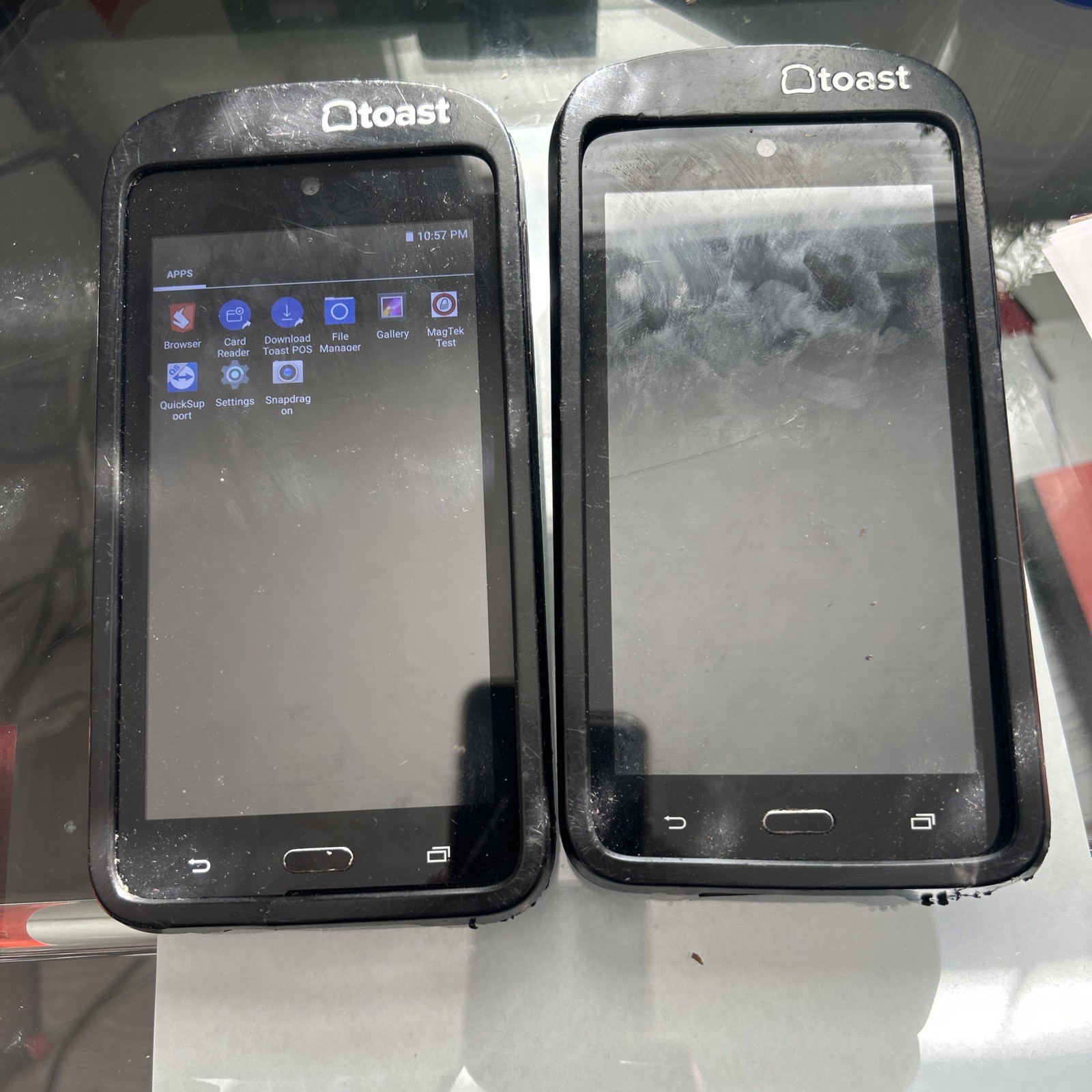 x2 TG200 Toast Flex POS Go 2 Handheld Tablet Mobile Device Tested .
