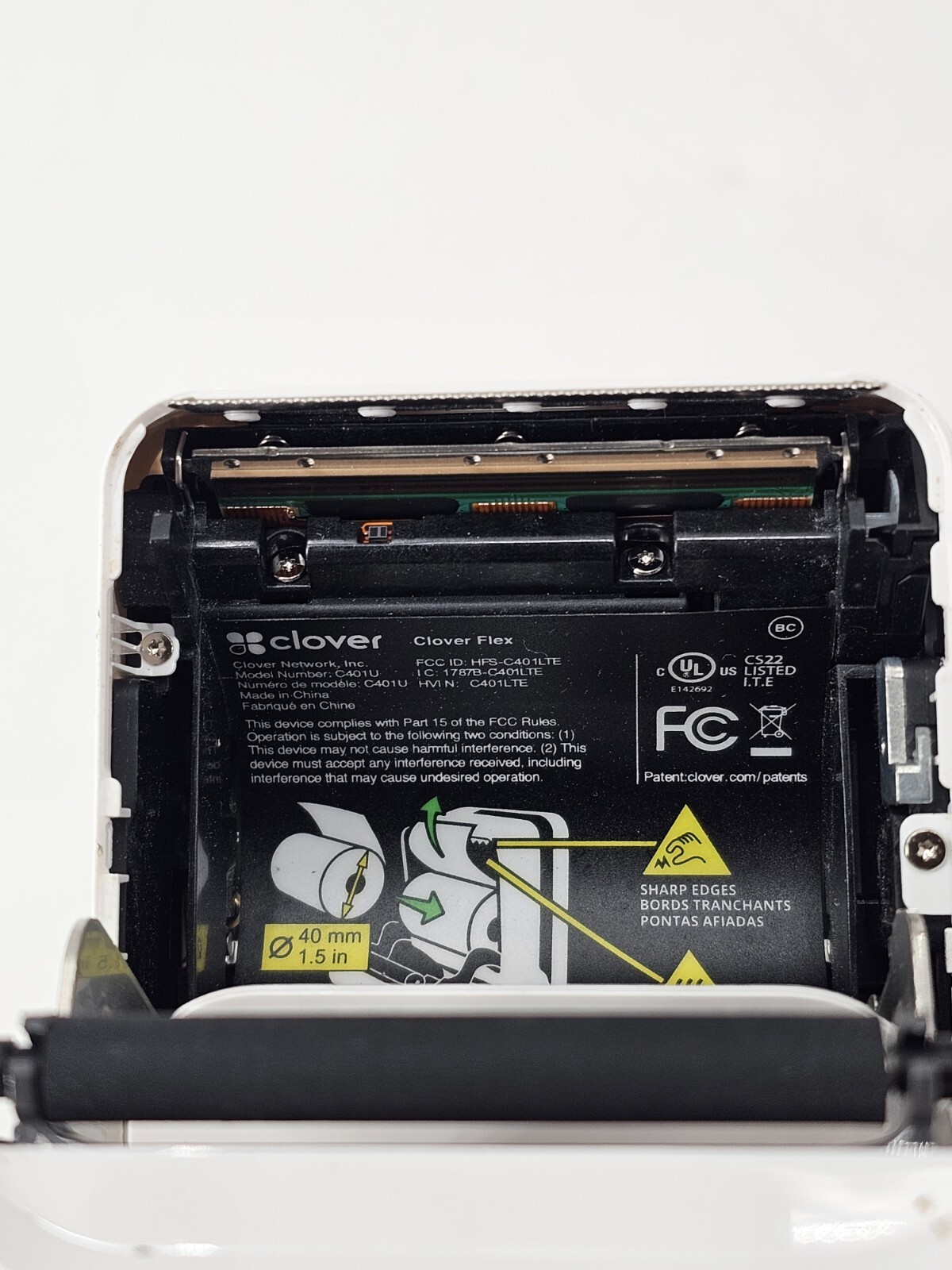 Clover Flex LTE Model C401 Credit Card Machine/w K400 Cradle Pin Locked