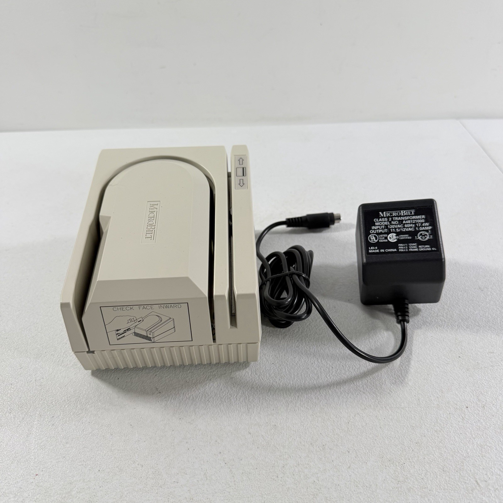 MicroBilt Model 000-8010 Magnetic Strip Credit Card Reader W/ Power Supply