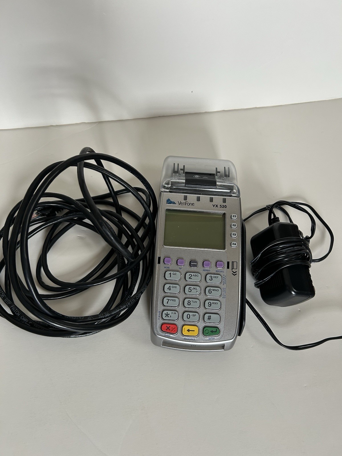 Verifone VX520 CTLS Credit Card Machine with Power Supply and Ethernet Cable