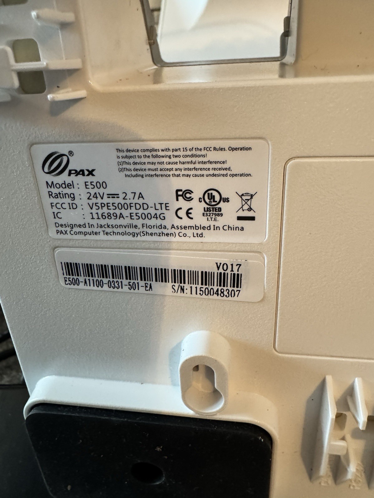 PAX E500 POS Terminal Powers Up, Reset To Factory Condition As Is Free Shipping