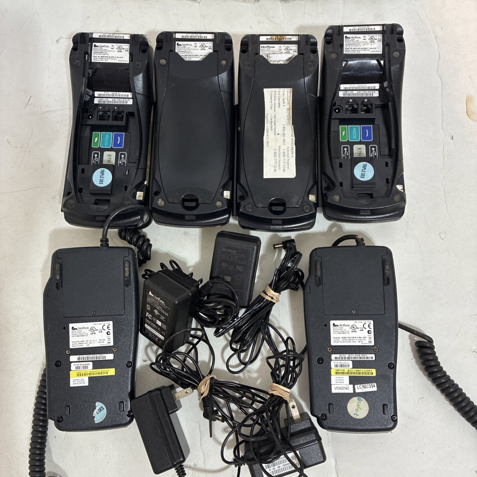 Lot of 6 Verifone VX520 VX820 POS Credit Card Reader Machine FOR PARTS & REPAIR