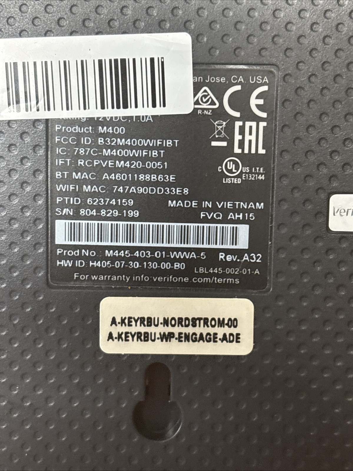 Verifone M400 WIFI/BT Credit Card Payment Terminal