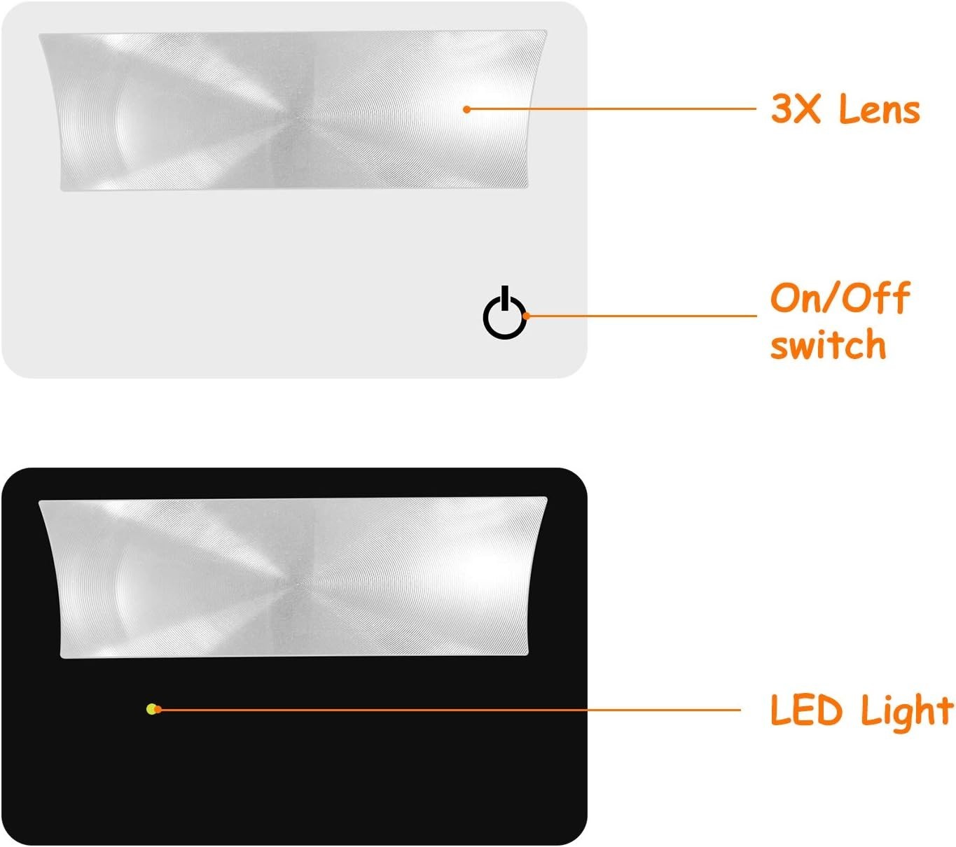 Credit Card Magnifier 8 Pack LED Pocket Magnifying Glass 3X Wallet Size Black…
