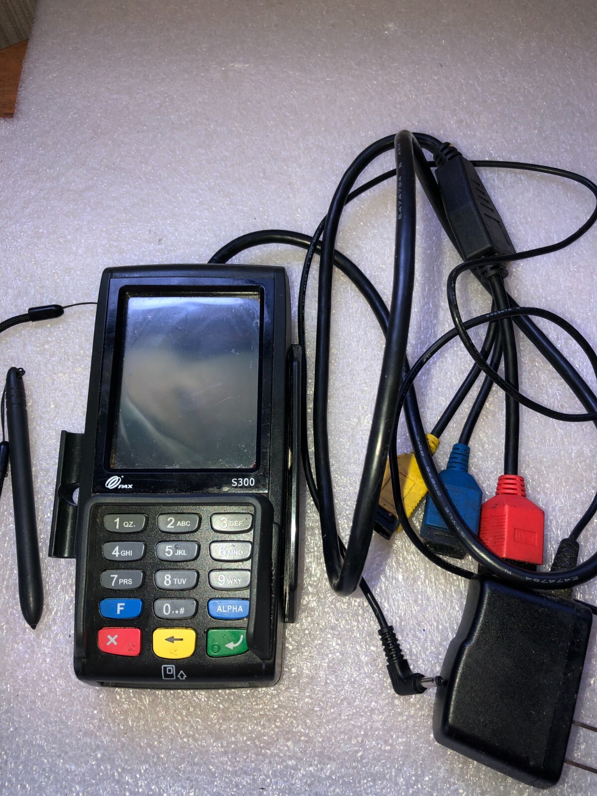 Lot of 3 PAX S300 RF Credit Card Reader Machine Pin Pad w Stylus & Power