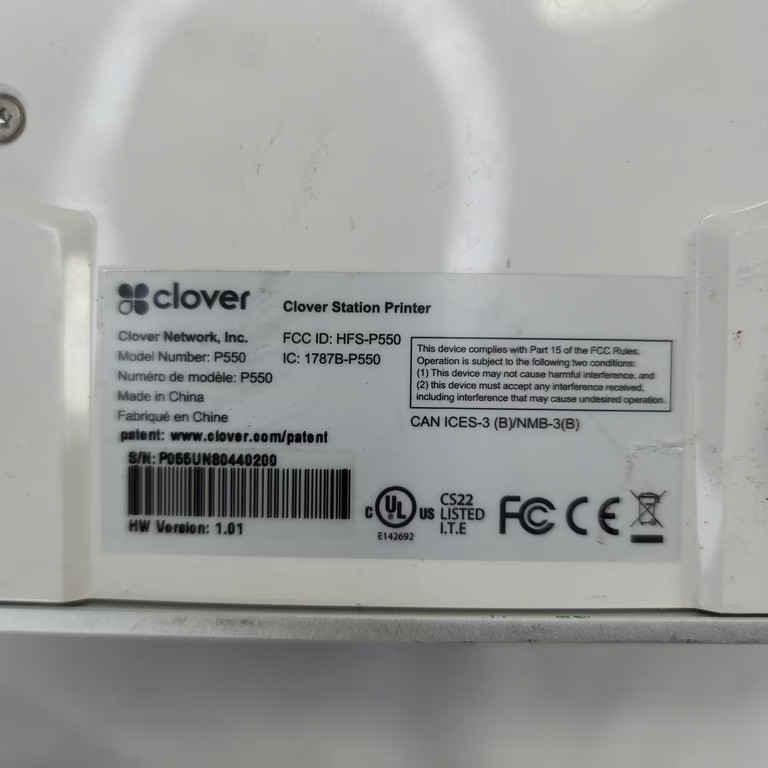 Clover C500 Station POS System Touchscreen Printer Card Reader Hub White Blocked