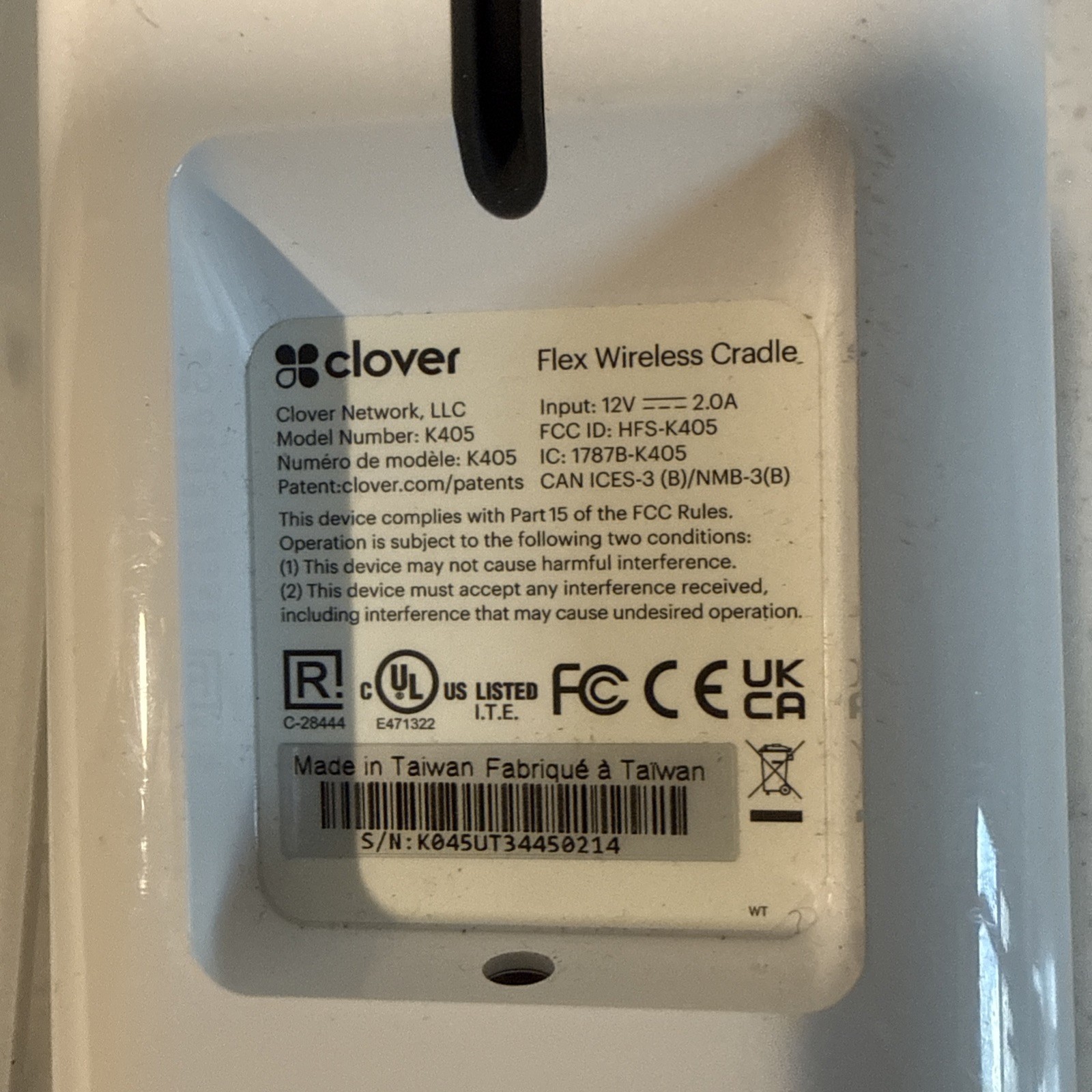 Clover Flex 3 C405 Handheld POS Management System White