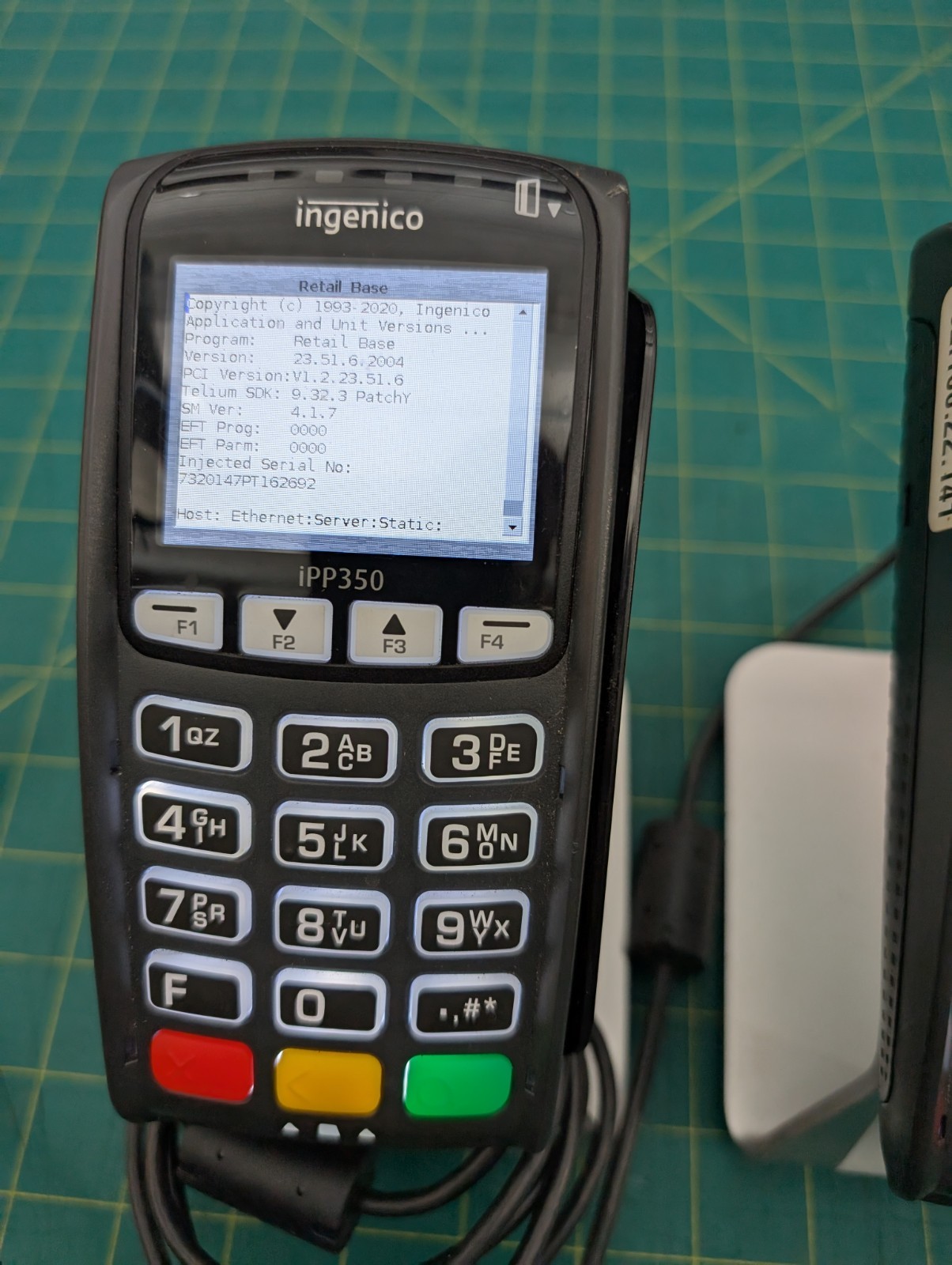 2x Aluminum Stands & Ingenico IPP350 Credit Card Terminal W/Power Supply