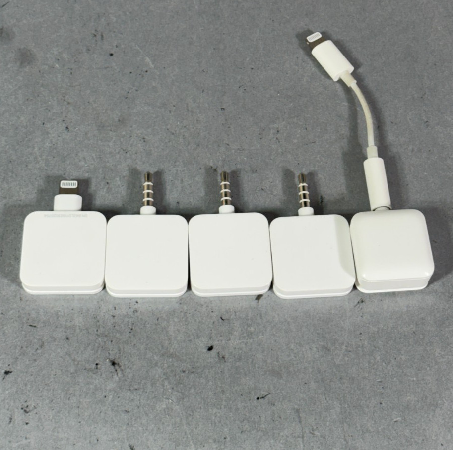 5x Square Credit Card Reader for Mobile, 3.5mm Headphone Aux Jack, Lightning Jac