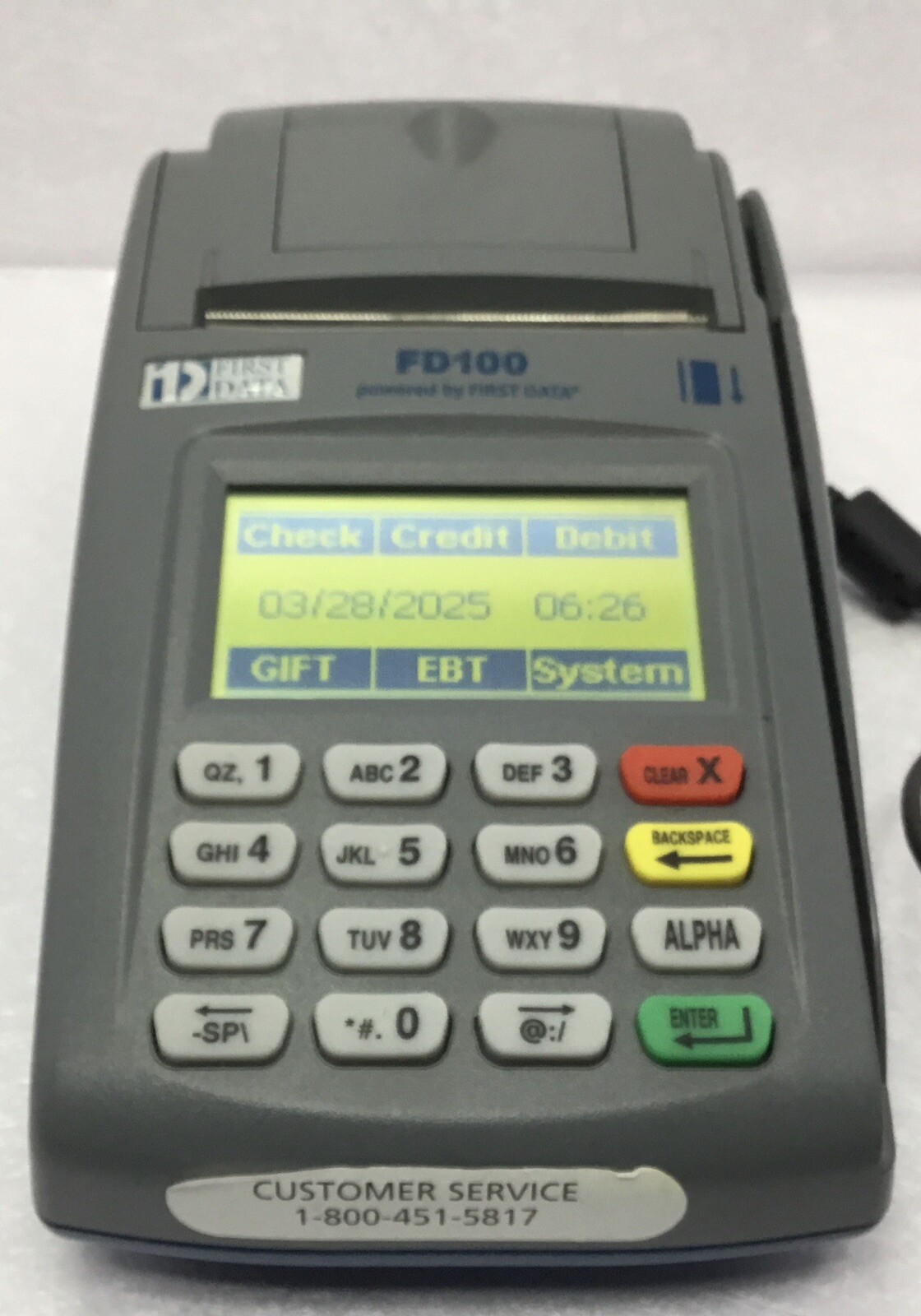 First Data FD100 Credit Card Terminal Not Tested Lights Up Appears To Work