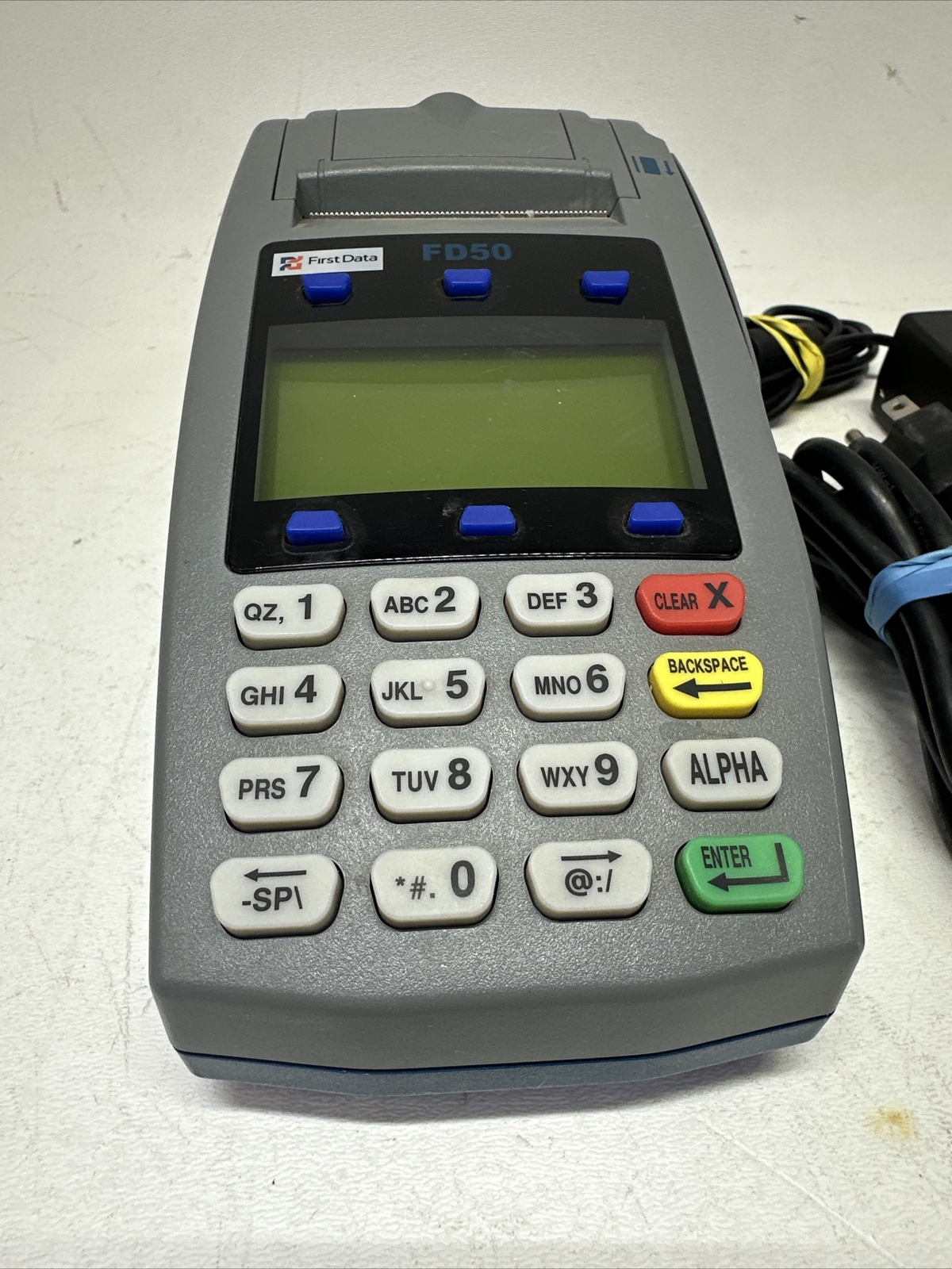 First Data FD50 Credit Card Terminal Wired With Power Supply