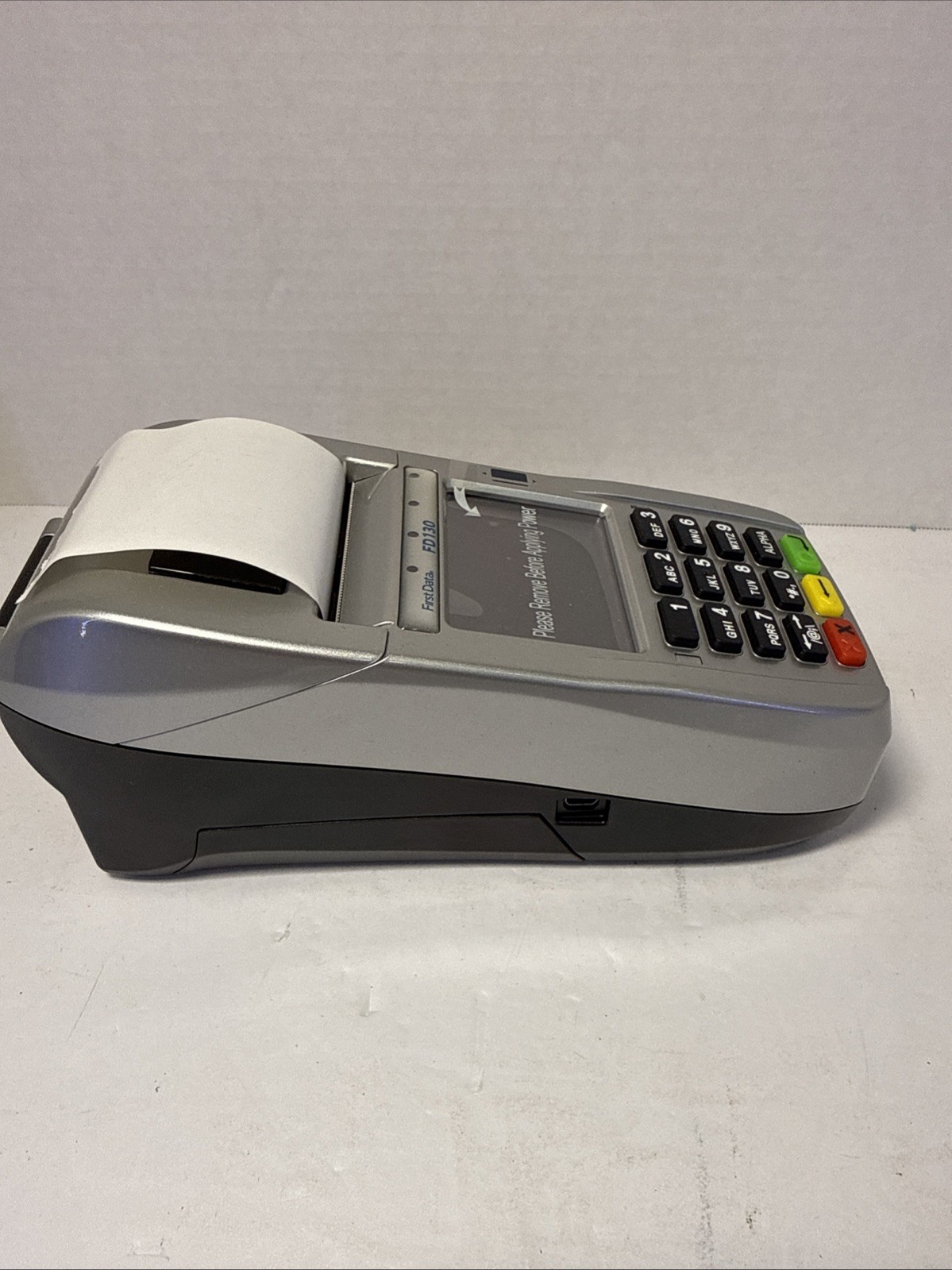 First Data FD130 Credit Card Machine w/Power Supply Privacy Shield Phone Cable