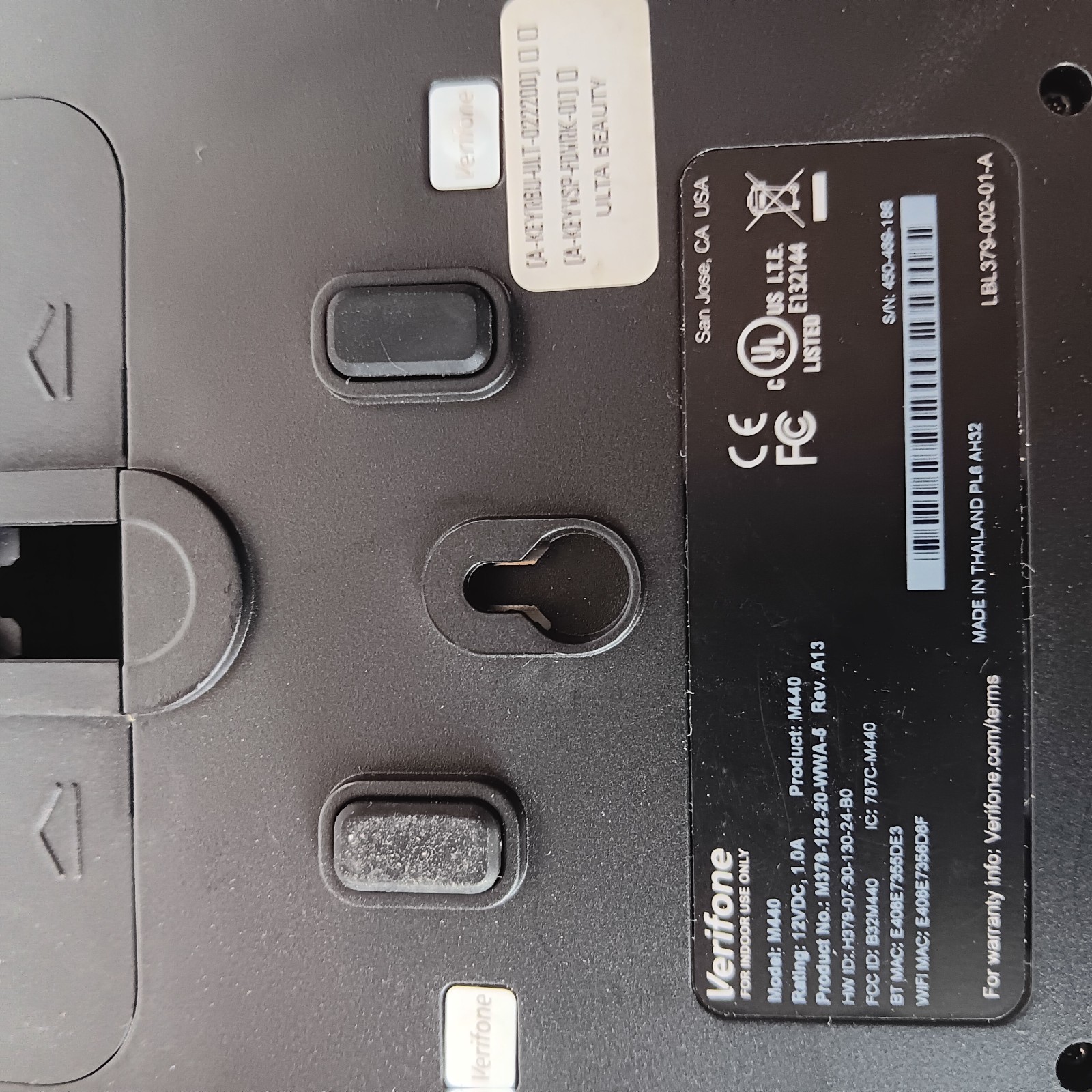 Verifone M440 POS Payment Terminal Touchscreen Pin Pad — Untested