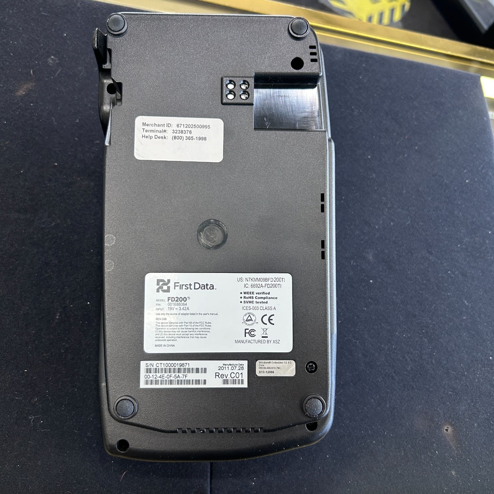 First Data FD200ti Touch Screen Credit Terminal+FD35 PIN pad w (40) FD100 Paper
