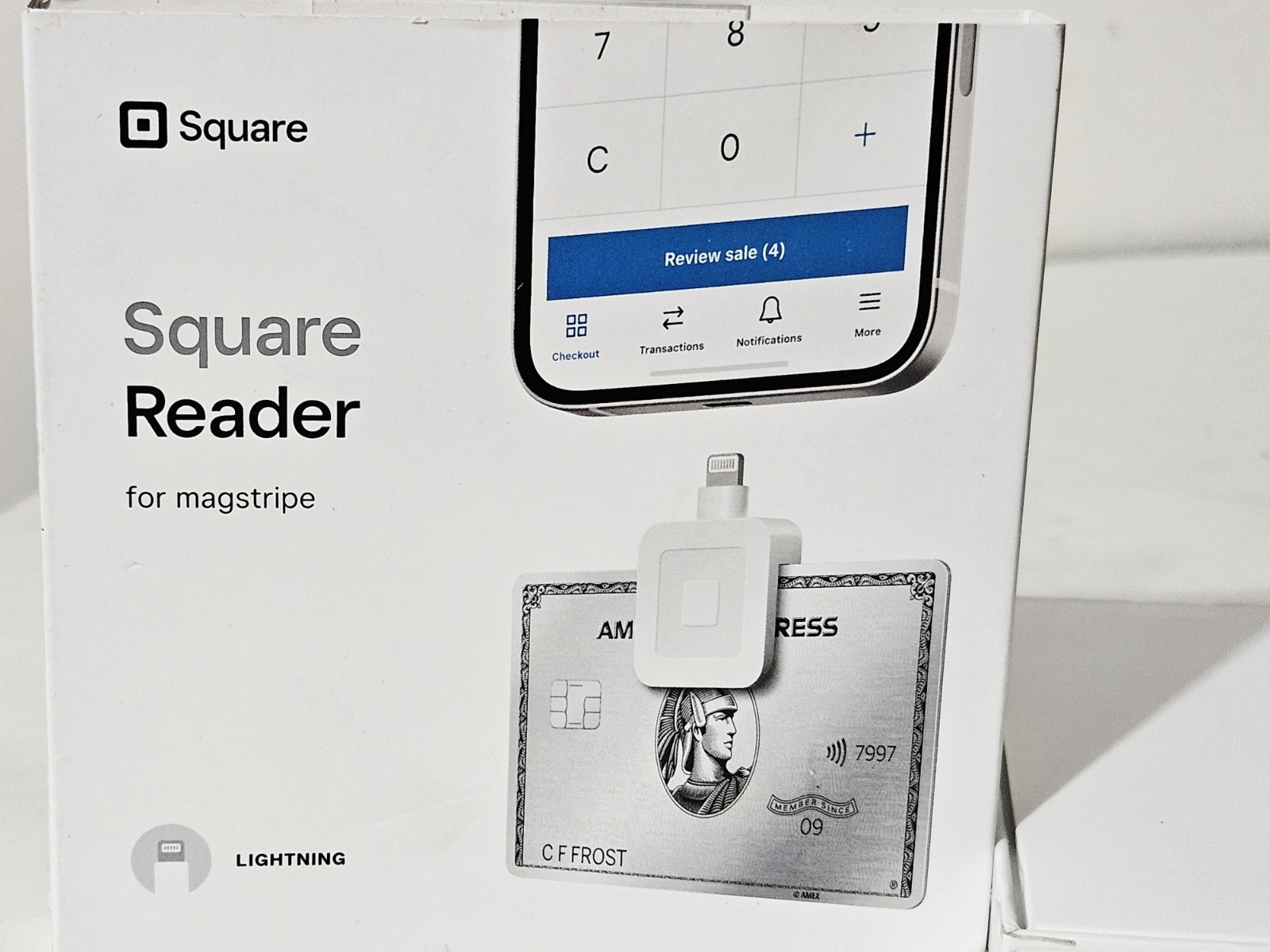 Square Credit Debit Card Reader for Magstripe (with Lightning Connector)