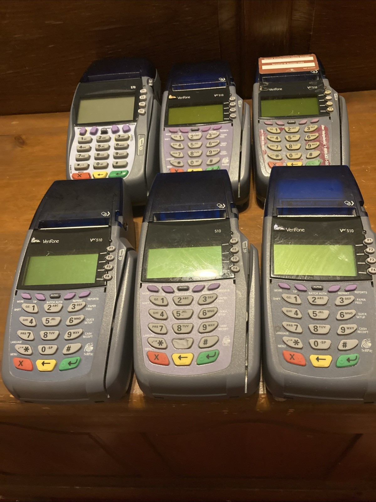 Lot of 6 VeriFone 510, VX510, 570 Credit Card Terminal Parts Only Untested
