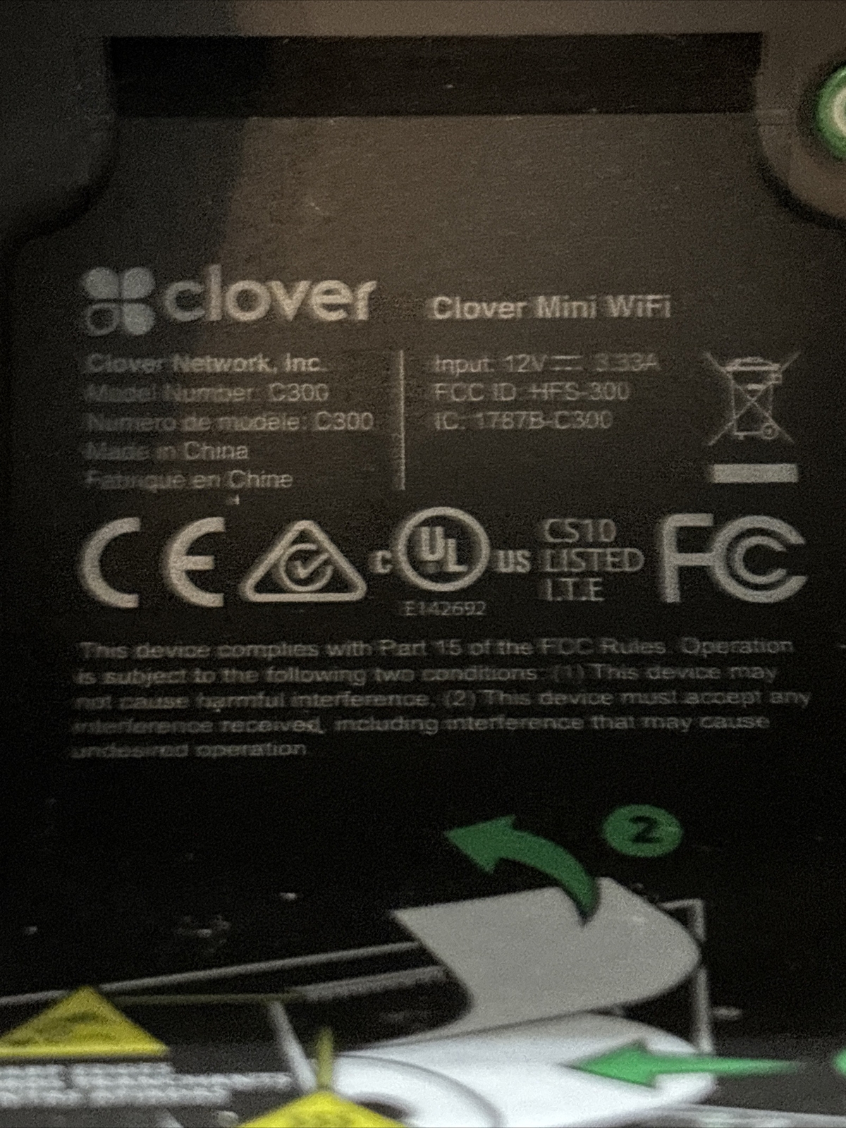 Clover Mini POS System C300 + USB-C Triangle Hub No PSU Parts Only Untested
