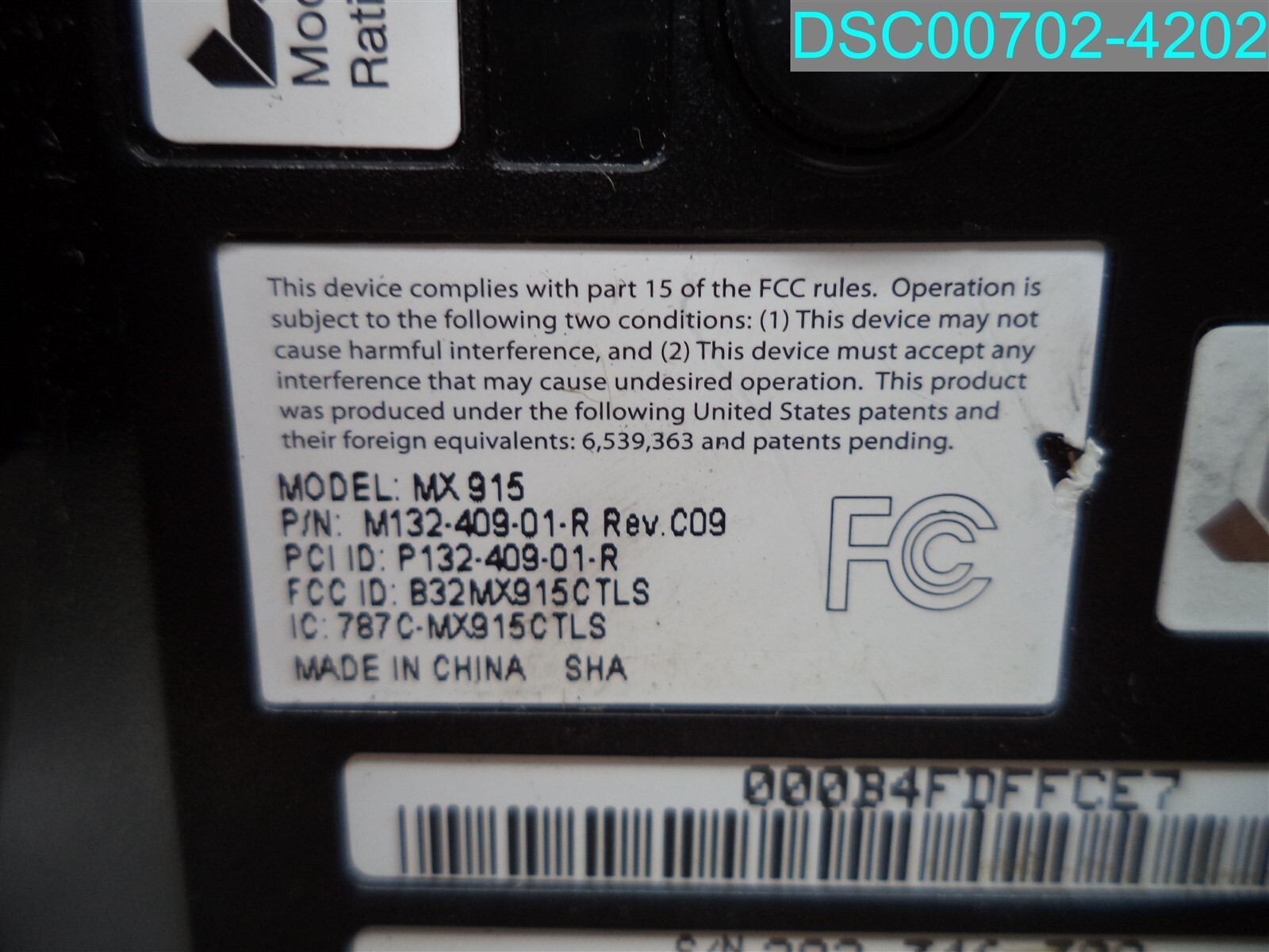 Used Verifone MX915 Terminal PCI 4.X SC, Ethernet, Contactless (M132-409-01-R)