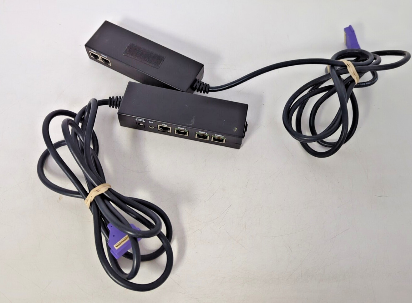 Lot of 2 VeriFone 24173-02 12V DC 1.5 Amps Purple Cables