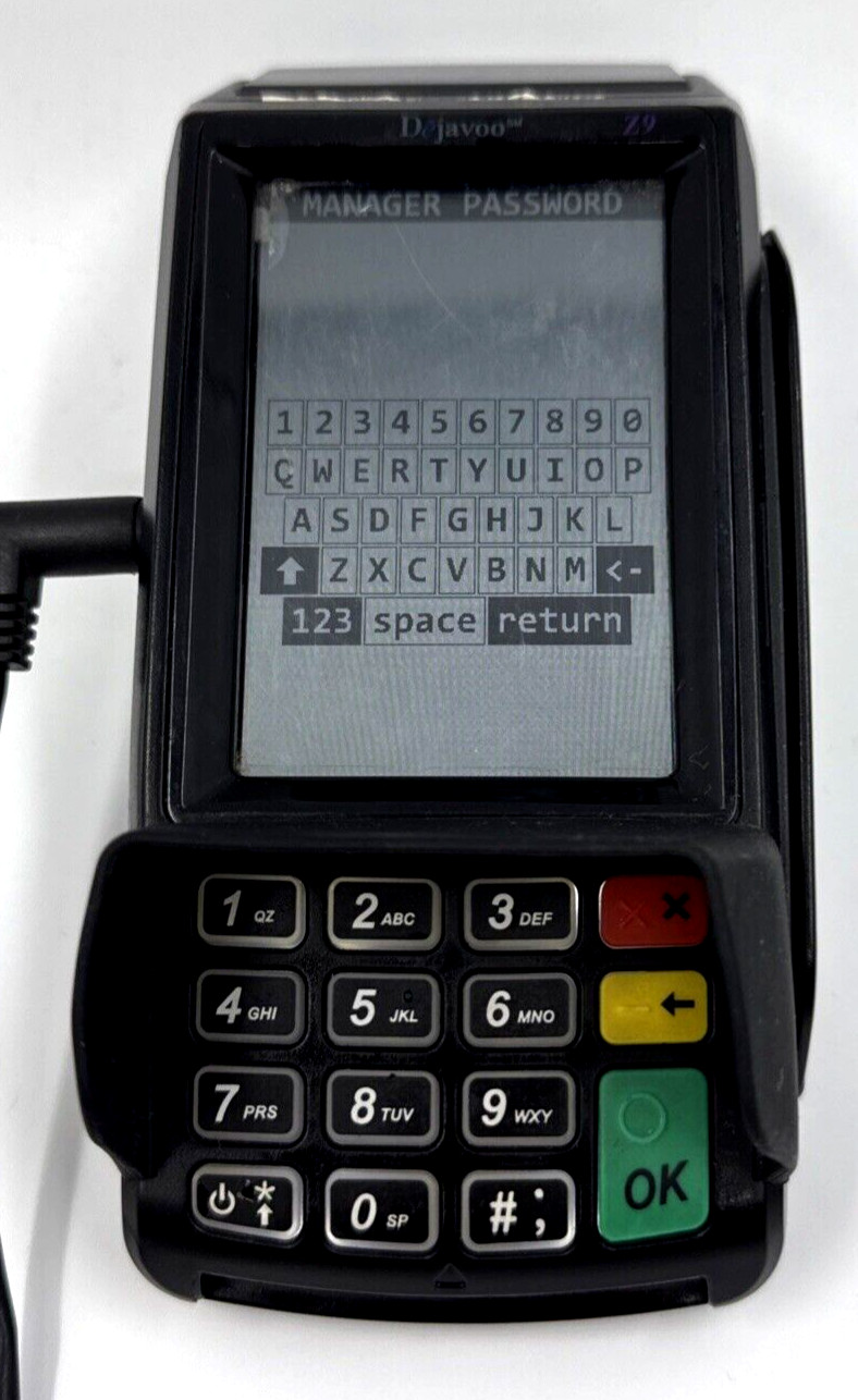 Dejavoo Z9 3.5″ VEGA3000 LCD POS Credit Card Terminal w/No Power Adapter/Tested