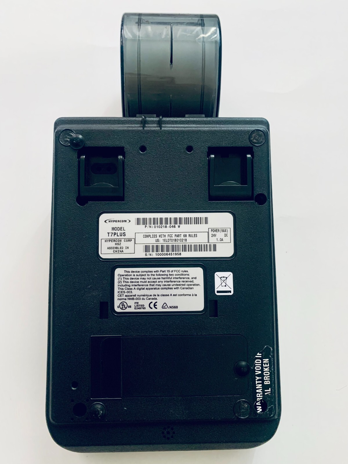 CREDIT CARD MACHINE TERMINAL T7PLUS HYPERCOM WITH POWER ADAPTER
