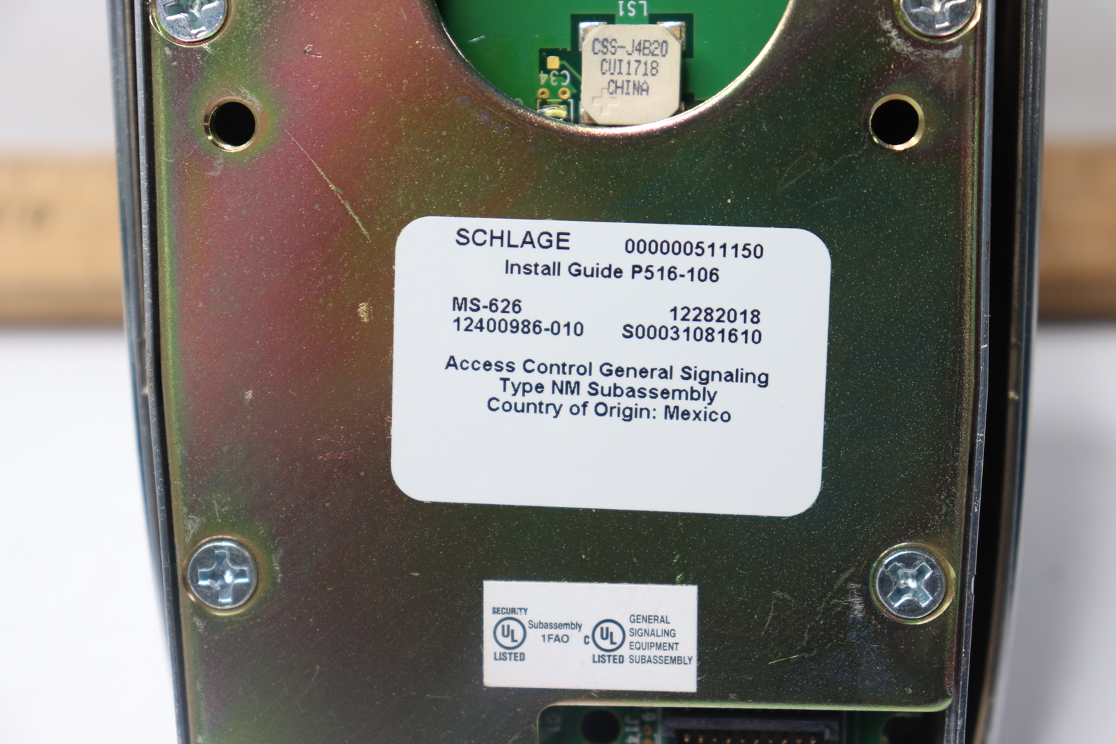 Schlage AD-Series Magnetic Stripe Reader Module MS-626