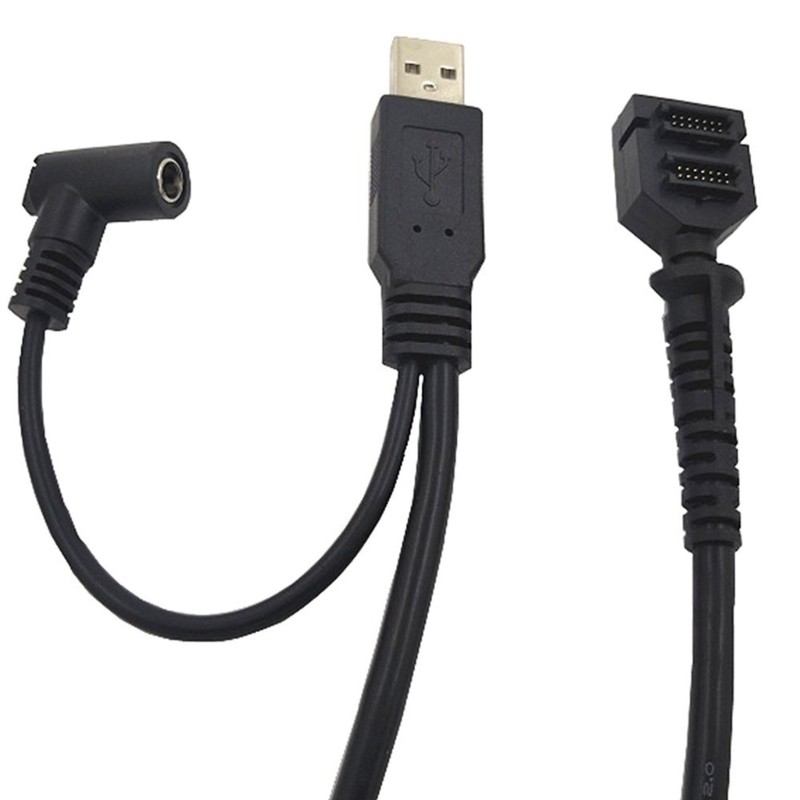 Flexible 14pin IDC DC5521 Female Power USB Cable For VX805 VX820 Scanner Line