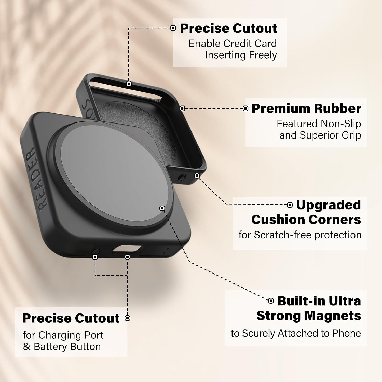 Magnetic Case for Square Reader 2nd Generation Contactless Chip Card Protector