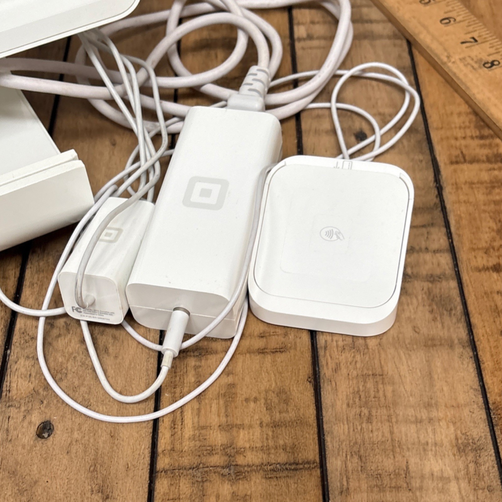 Square Stand Credit Card Terminal Wired White with Power Adapter