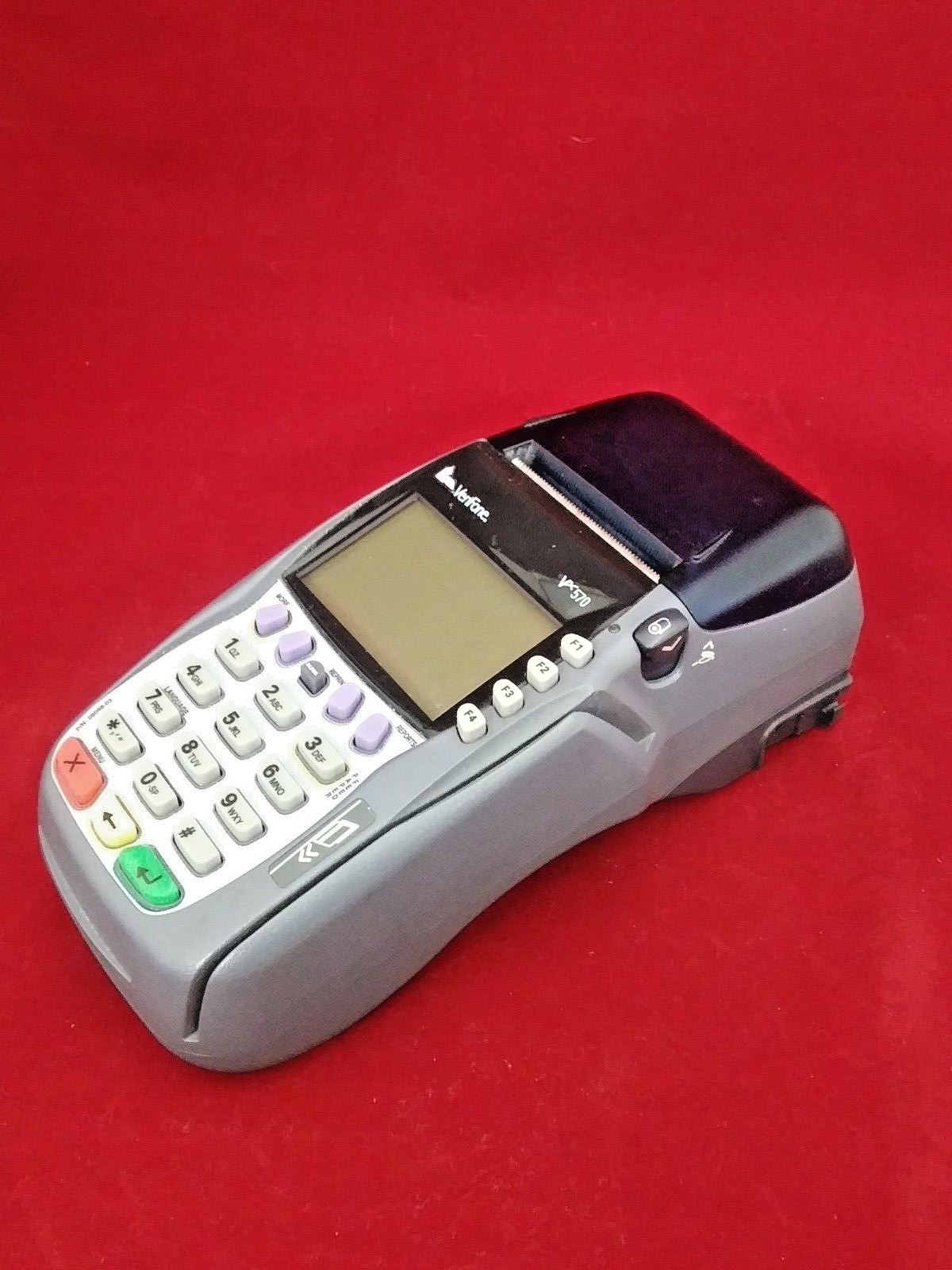 Verifone VX 570 Credit Debit Card Reader Payment Terminal w/ Adapter No Chip