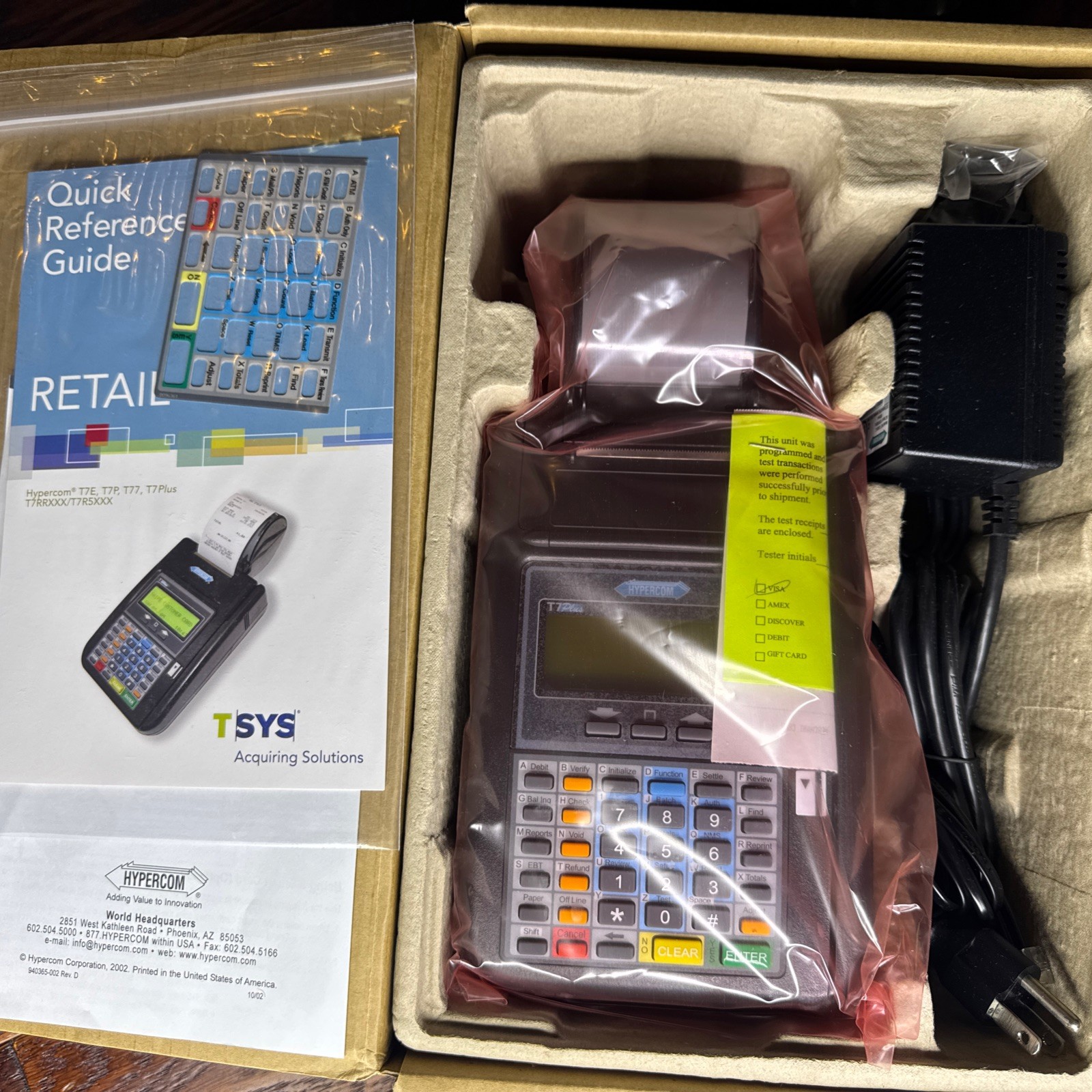 Hypercom T7Plus Credit Card Machine Reader with Power Supply – Brand NEW in box!
