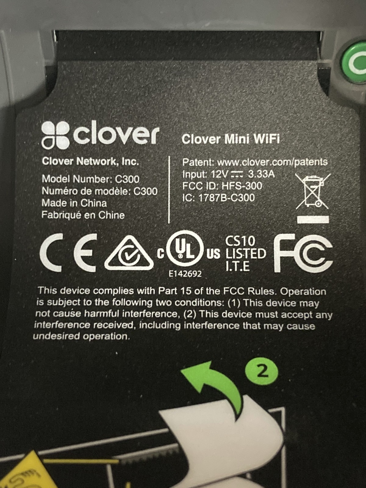 Lot of 2 Clover C300 Mini Wifi Credit Card Terminal (Units Only)