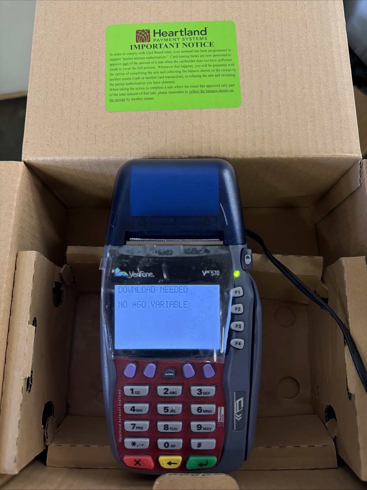 Verifone VX-570 OMNI 5750 Credit Card Machine with power supply
