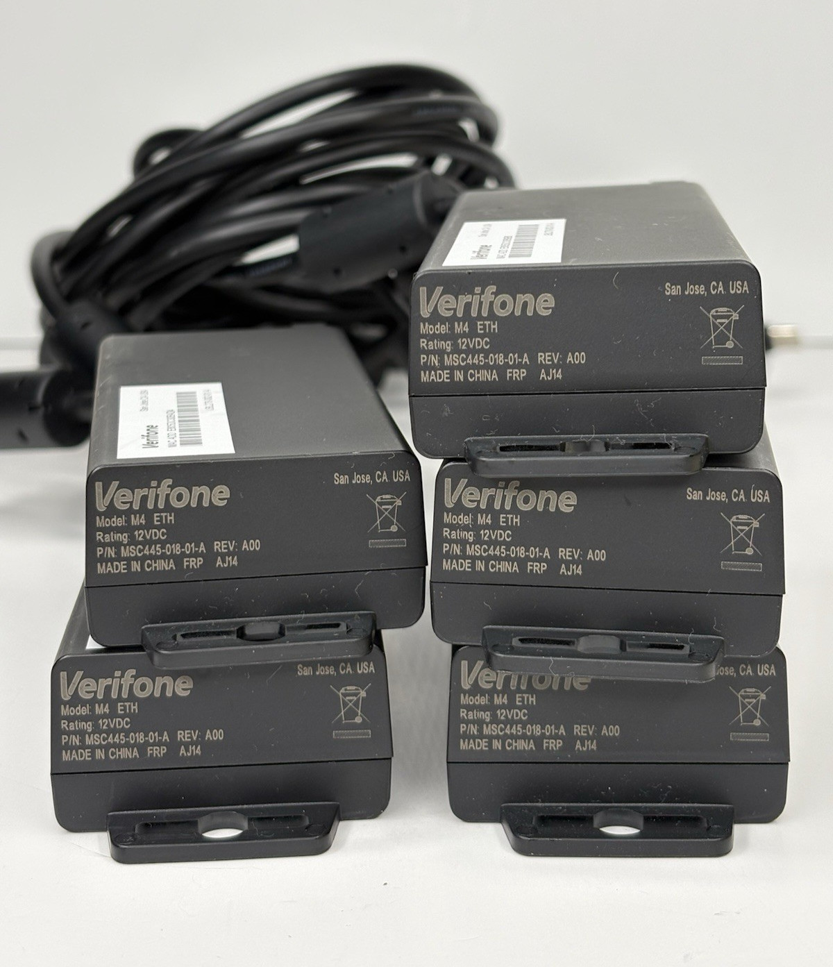 Lot of 5 VeriFone MSC445-018-01-A Ice Cube Cable M440 M400 Ethernet Switch USB-C