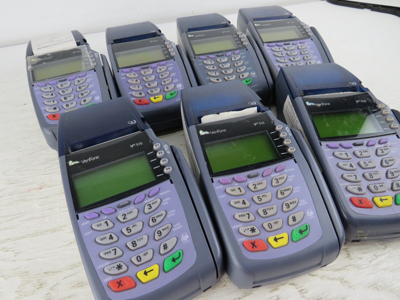 Lot of 7 VeriFone VX510 Credit Card Terminals Mixed Condition as is No Cords