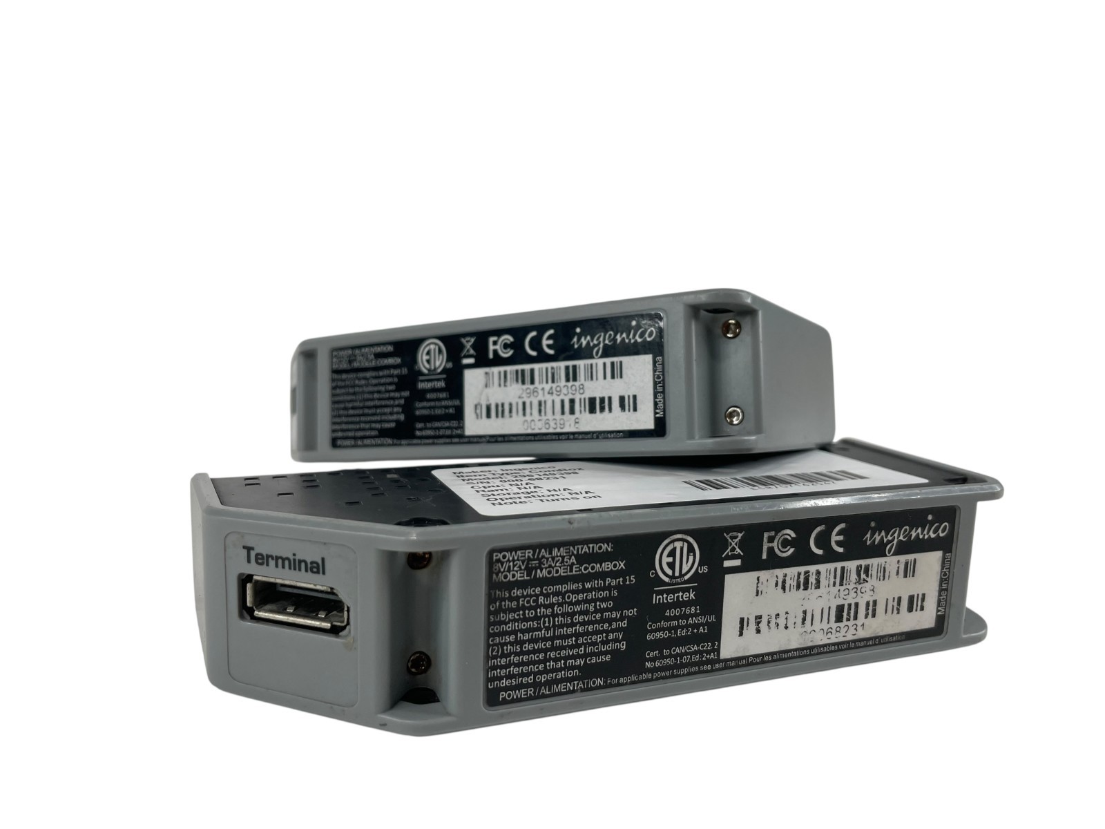 Lot of 2 Ingenico Com Box 296149398 (No AC Adapter) For Parts
