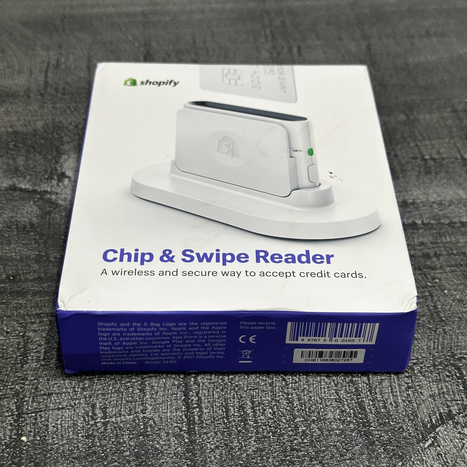 Shopify Chip and Swipe Model S1701 Credit Card Reader White – NEW Open Box