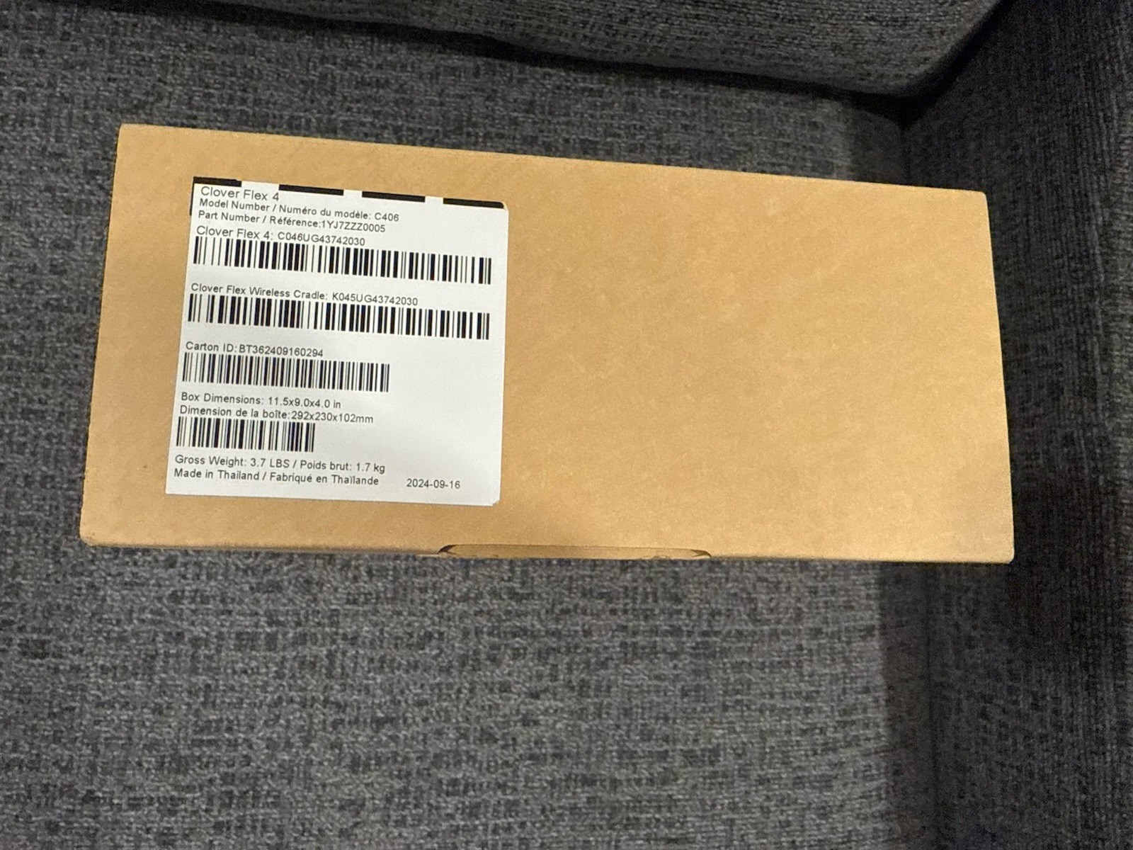 Clover Flex 4 C406 POS Terminal w Wireless Cradle 1YJ7ZZZ000P Locked New Sealed