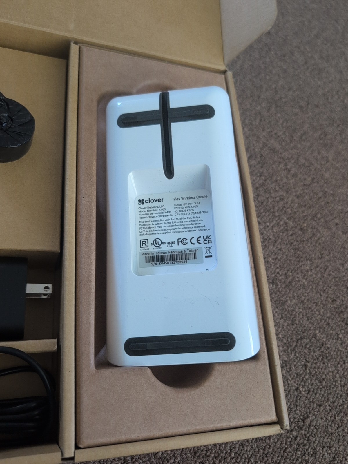 New Clover Flex 3 4 Charging Base Dock w/ Power Adapter K405 In Box