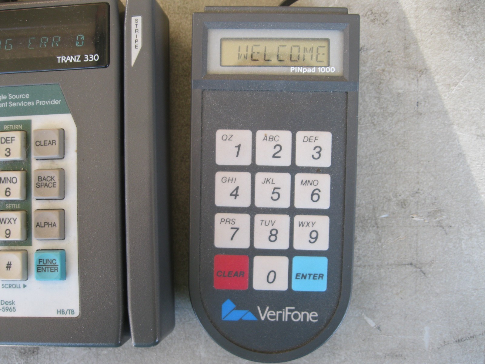 VERIFONE Printer 220, Tranz 330, Pin Pad 1000 Credit card System-Powers ON-AS IS