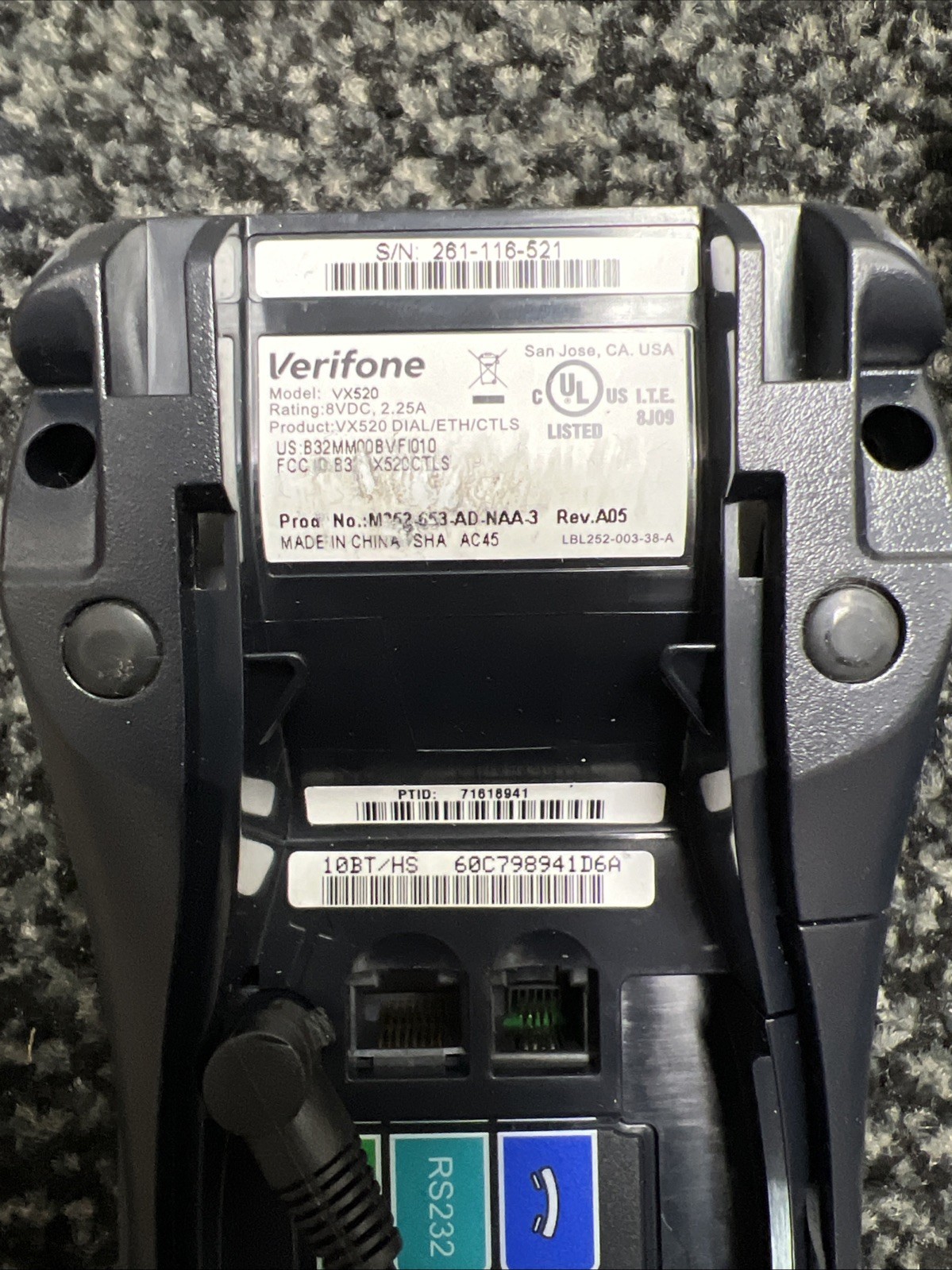 VeriFone VX520 Credit Card Terminal (tag234)