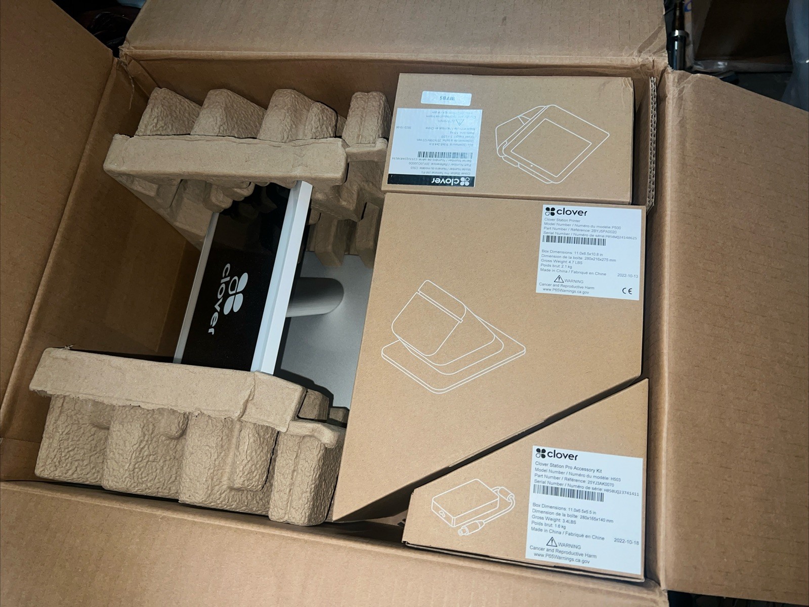 Clover Station Pro X503 KIT S503 H503 C503 P500 POS Display Terminal Printer NIB