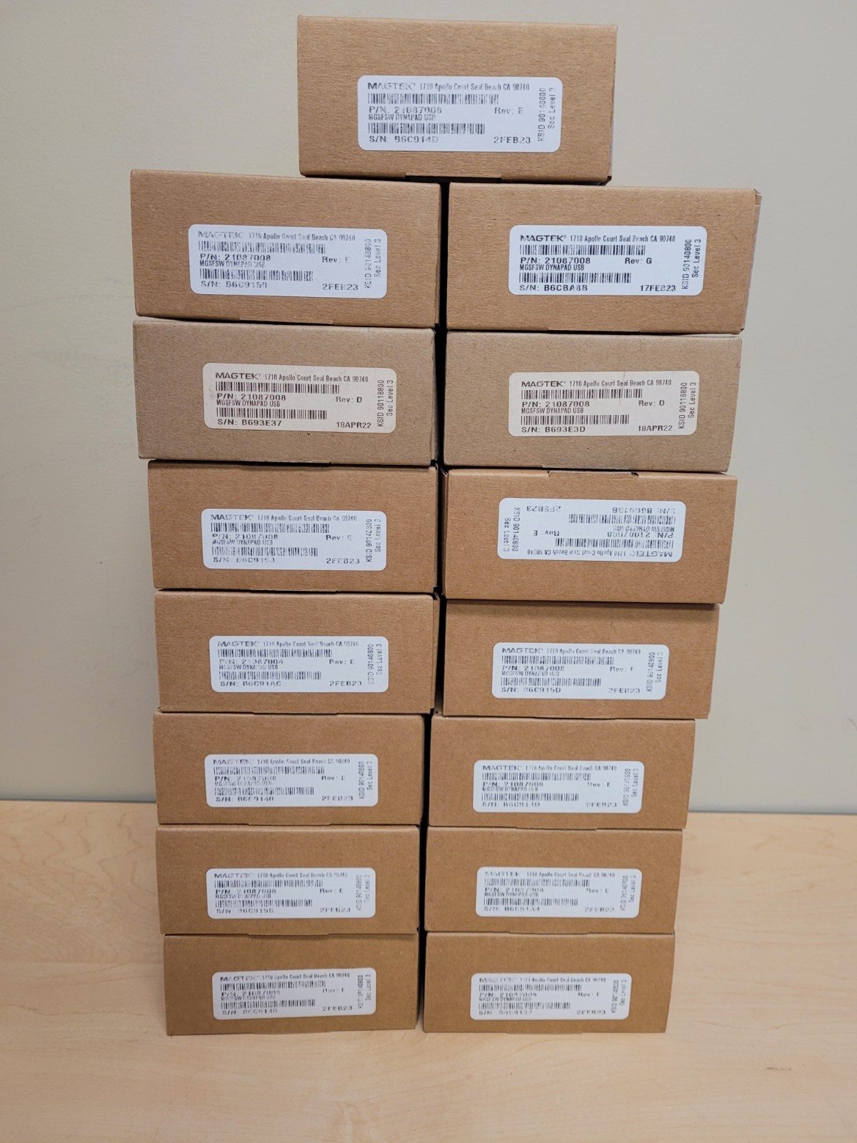 LOT OF 15 Magtek 21087008, Rev D, E, and G USB Card Reader – OPEN BOX