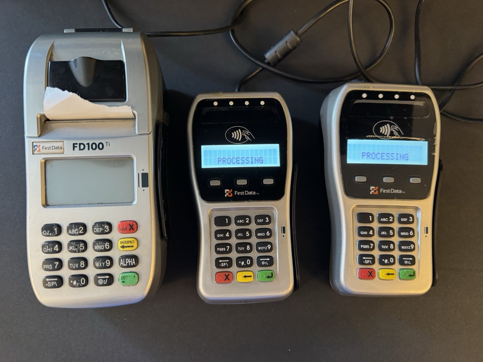 Lot of Credit Card Terminals (1) First Data FD100Ti (2) FD-35 Card Terminals