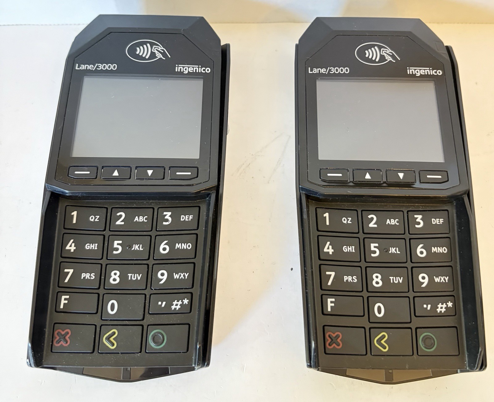 LOT OF 2 Ingenico Lane 3000 Card Reader,UNIT ONLY,UNTESTED.NO CABLE AND ADAPTER