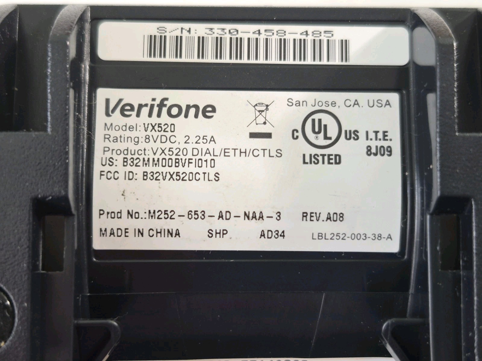 Verifone VX520 Credit Card Terminal Only