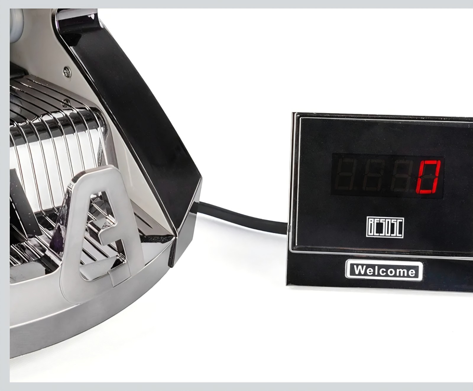 BESOSC Money Counter Bill Count UV/MG Counterfeit Detect 80W NIB Silver *SEALED*