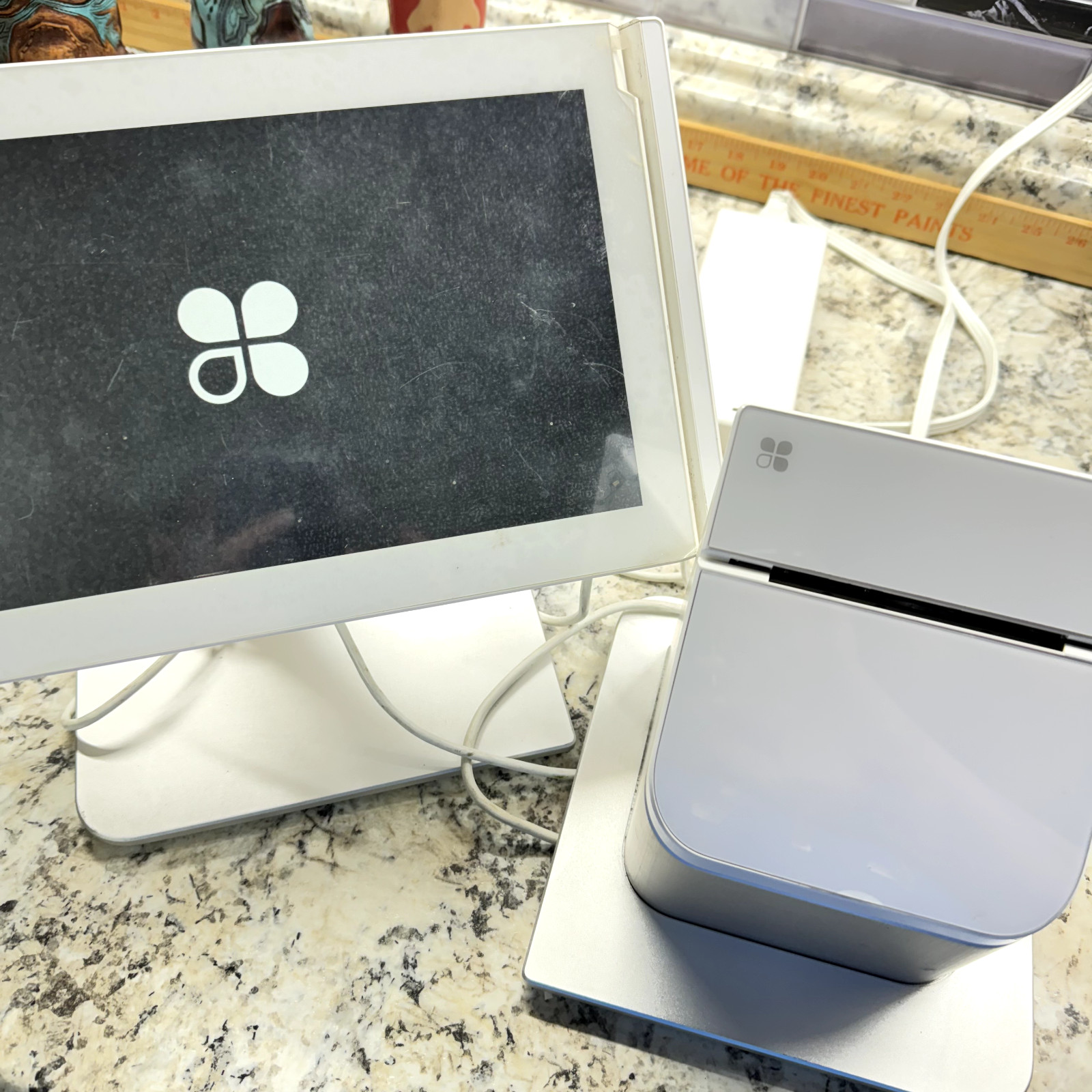 Clover Station C100 POS 1.0 System 2 Printers 1 Power Cord 2 Screens P100