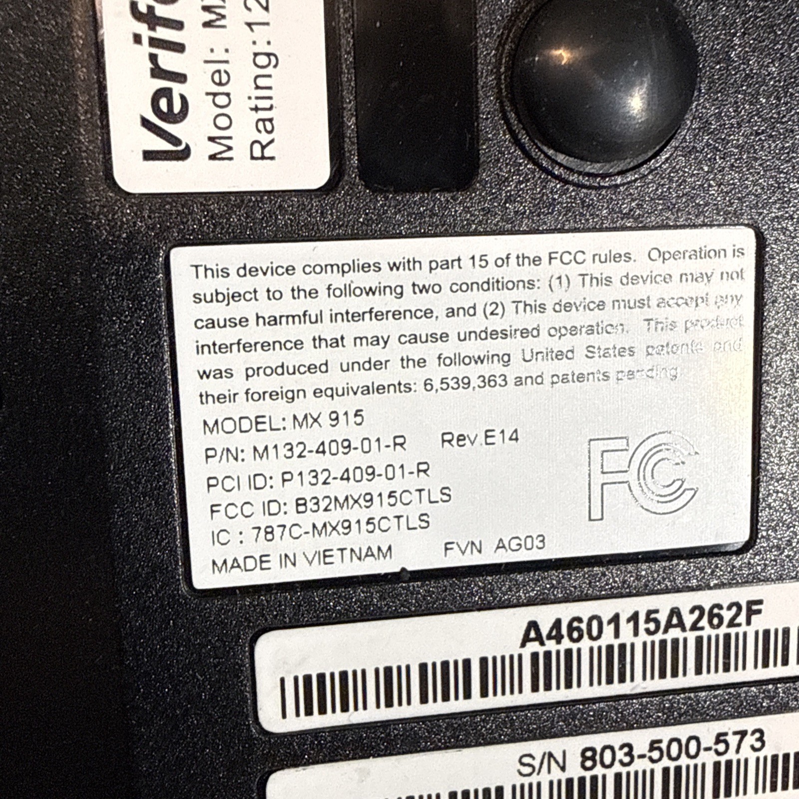 Lot 2 VeriFone MX 915 M132-409-01-R Credit Card Terminal Pin Pad Chip MX900