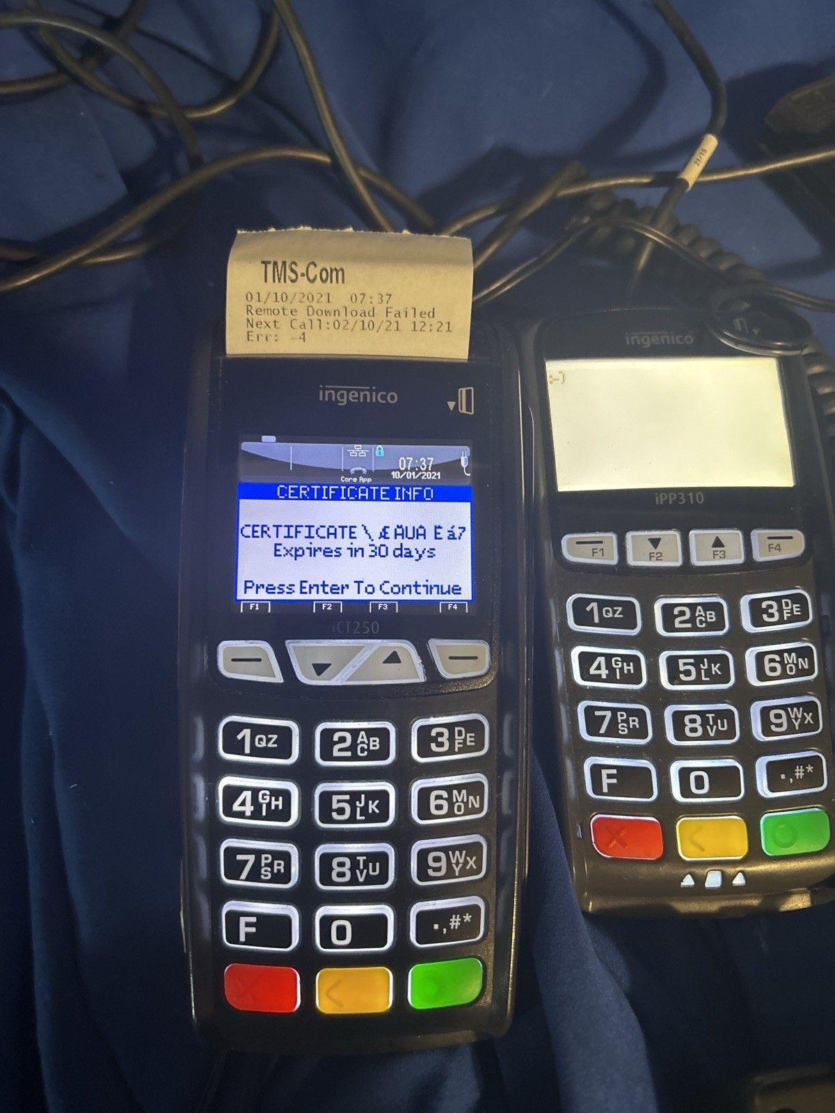 2 Pair of Ingenico Credit Card Readers iCT250 & iPP310 TSYS system only